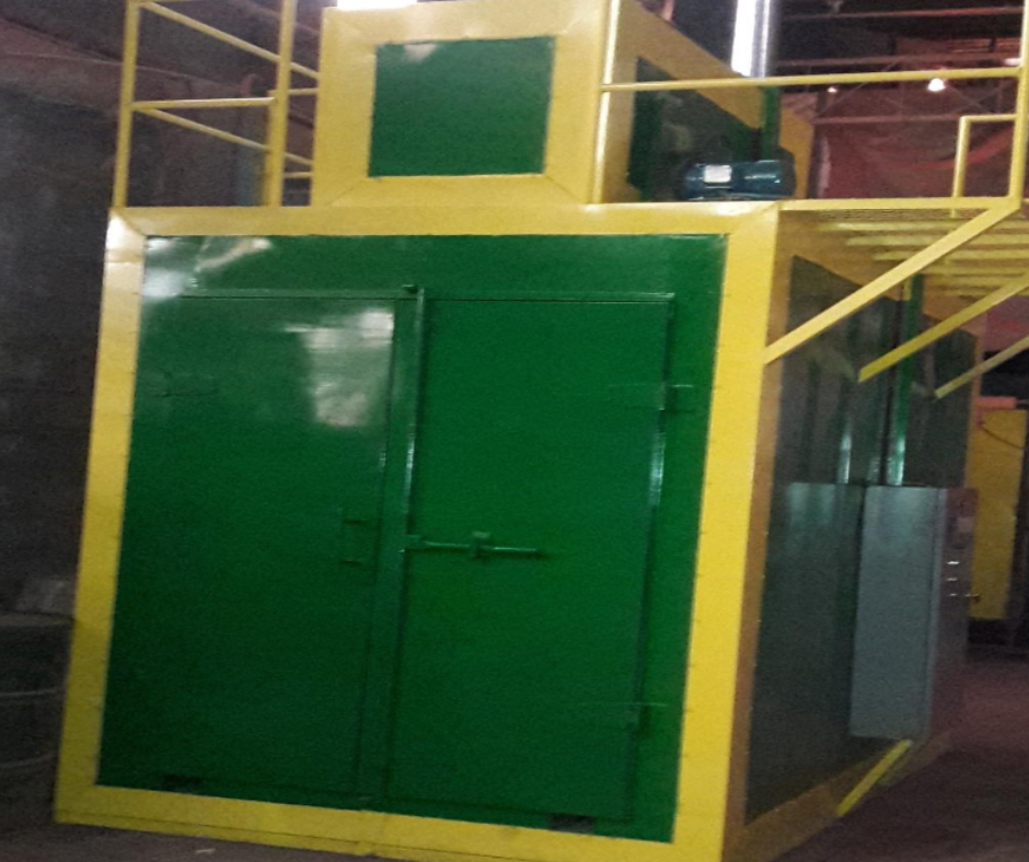 Green and yellow batch type oven