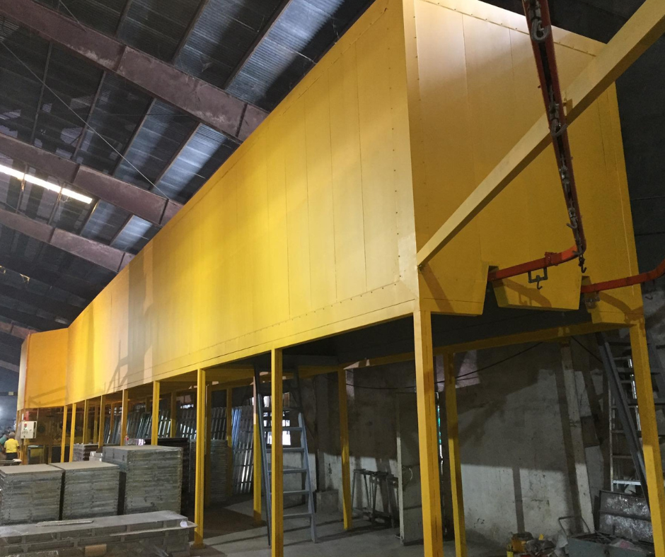Yellow conveyorized camelback oven